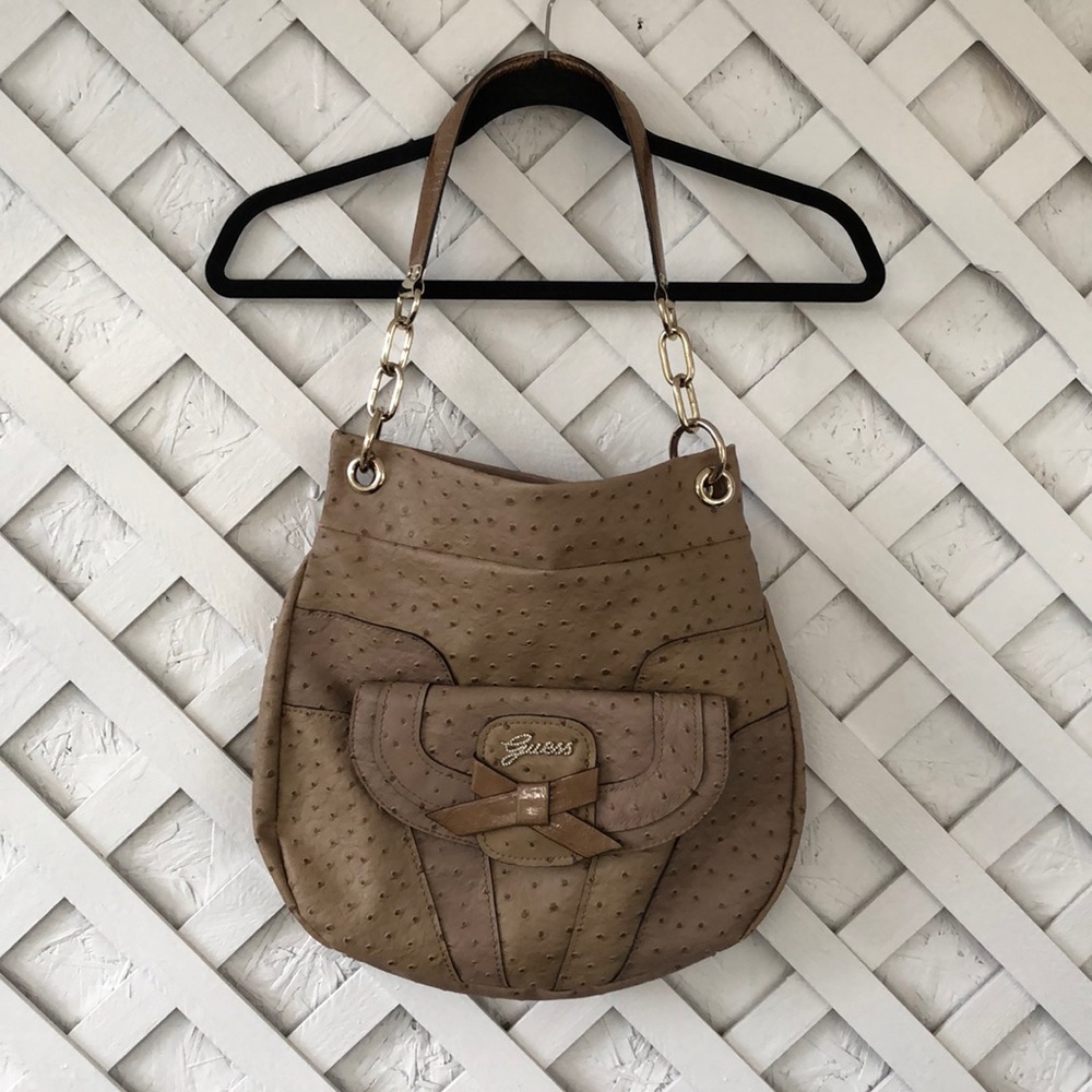 Guess Y2K Super Sleek Hobo Purse Faux Ostrich